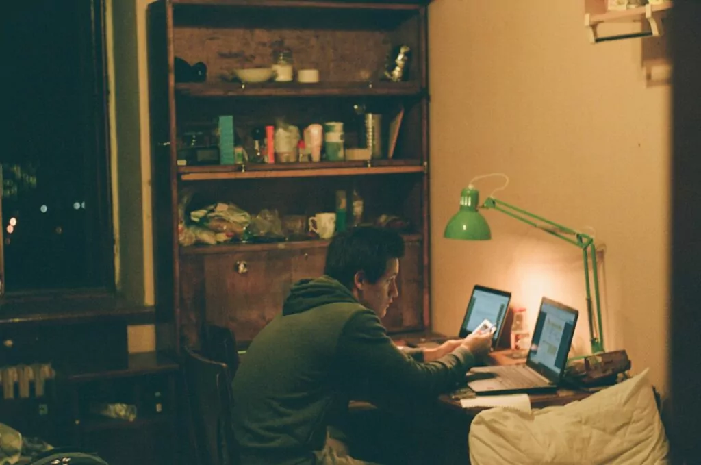 Student working