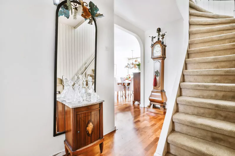 Wooden furniture in house hallway